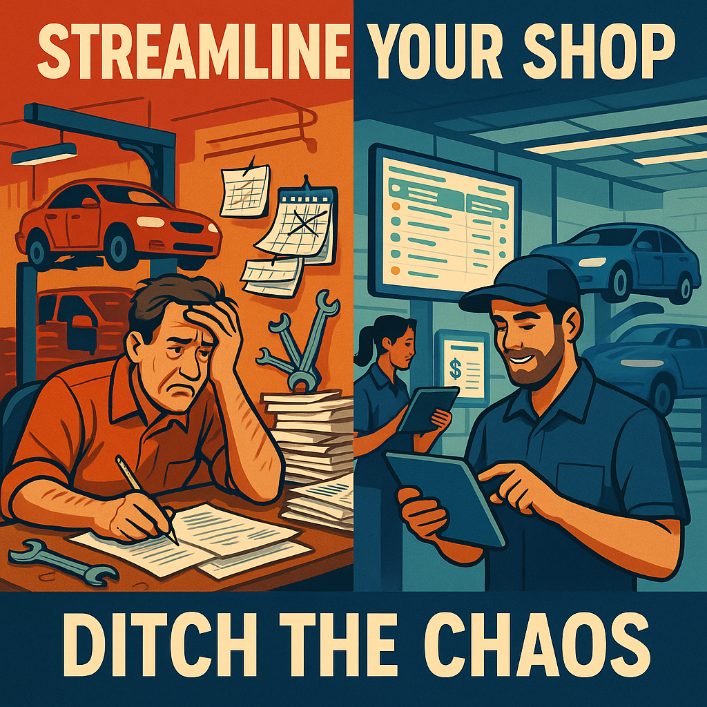 Mechanic working efficiently in an auto repair shop